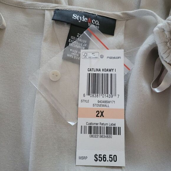 Style & Co Women's Embroidered Tunic (Size 2X) - Picture 7 of 8